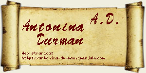 Antonina Durman vizit kartica